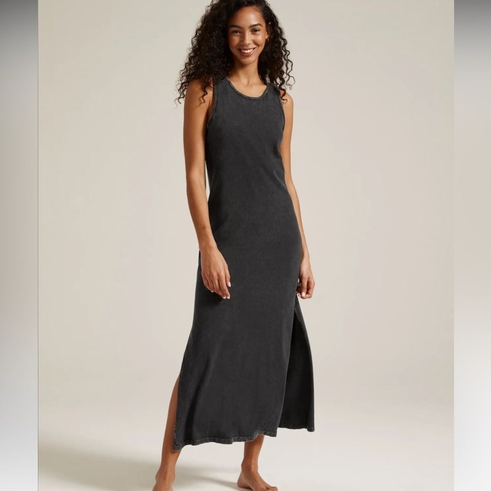 Beyond Yoga Charcoal Black Tank Maxi Dress